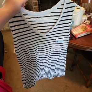 White and black striped tank top